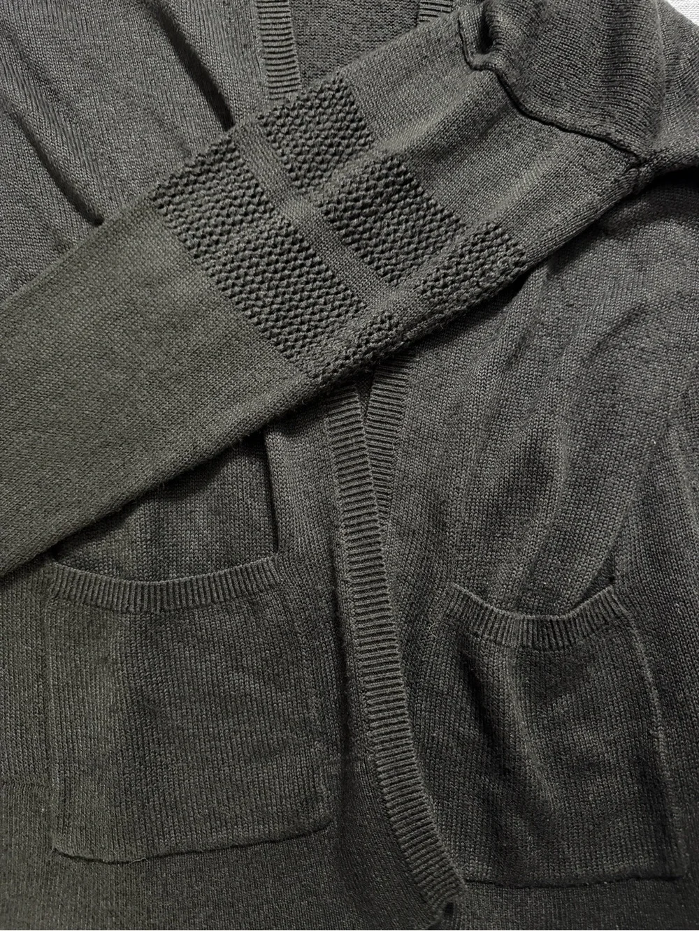 Garage Open-Front Cardigan Sweater- Black